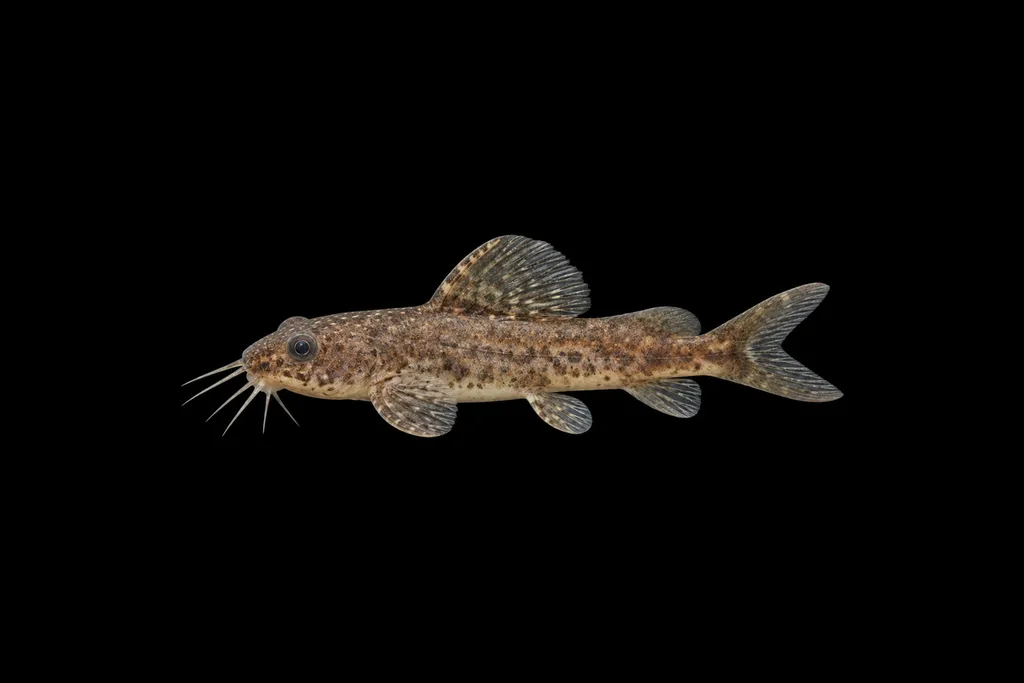 Dwarf broadfin catfish (Nanobagrus immaculatus)