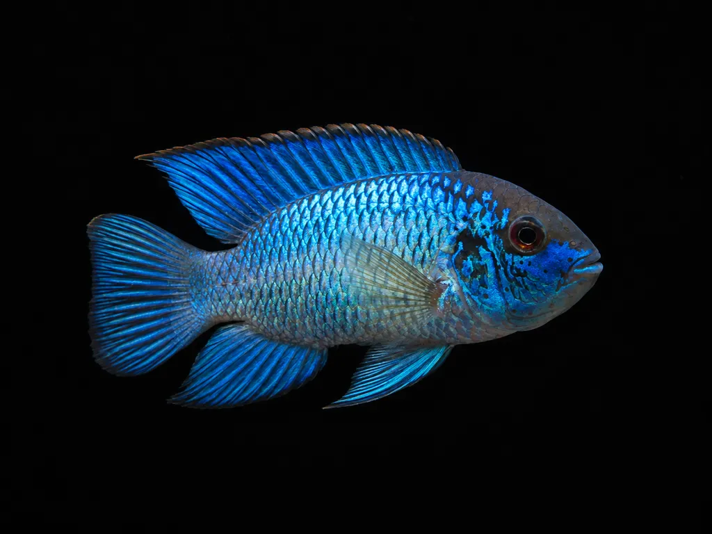 Electric blue acara (Andinoacara pulcher)