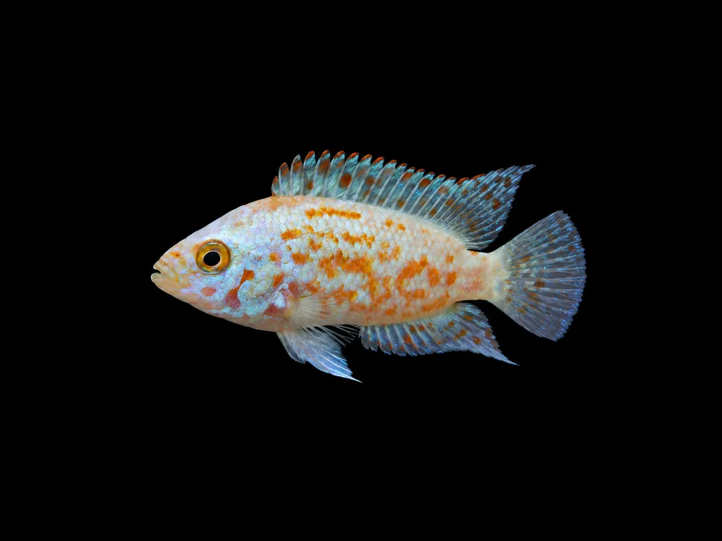 Electric pink Jack Dempsey (Rocio octofasciata)
