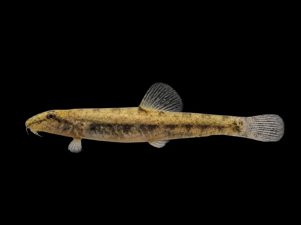 Gold pygmy horseface loach (Kottelatlimia pristes)