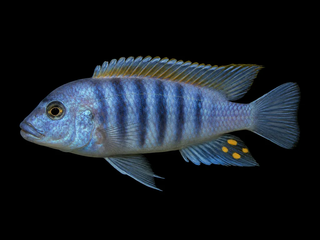 Ice blue zebra (Maylandia greshakei)