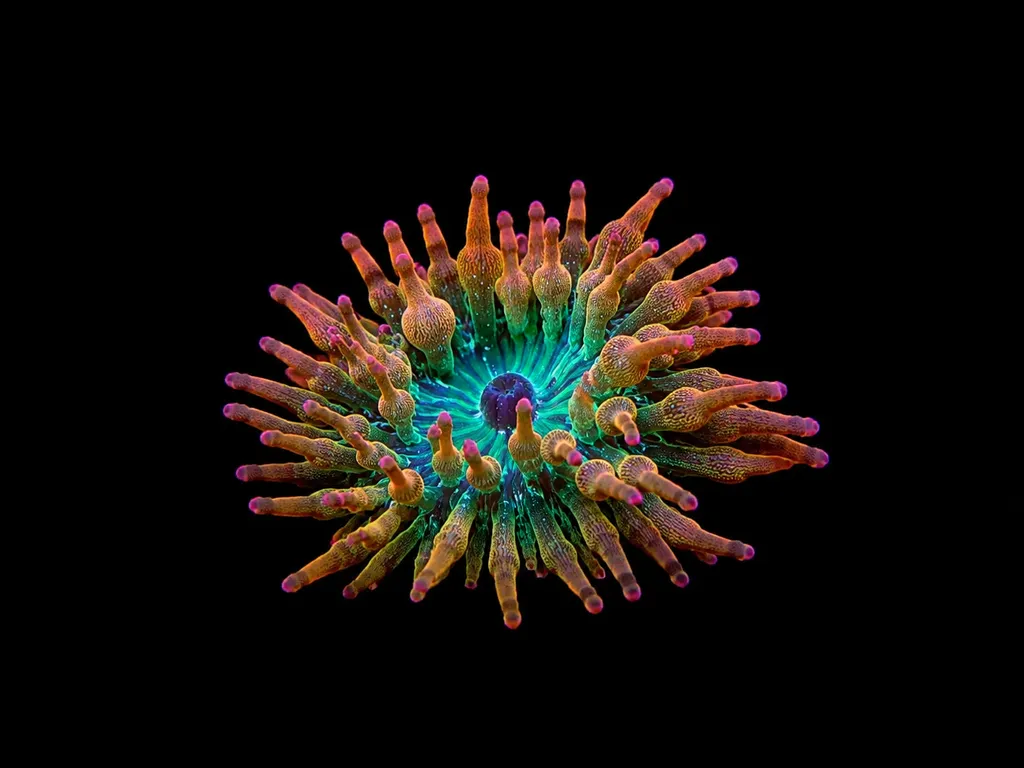 Rainbow bubble tip anemone (Entacmaea quadricolor)