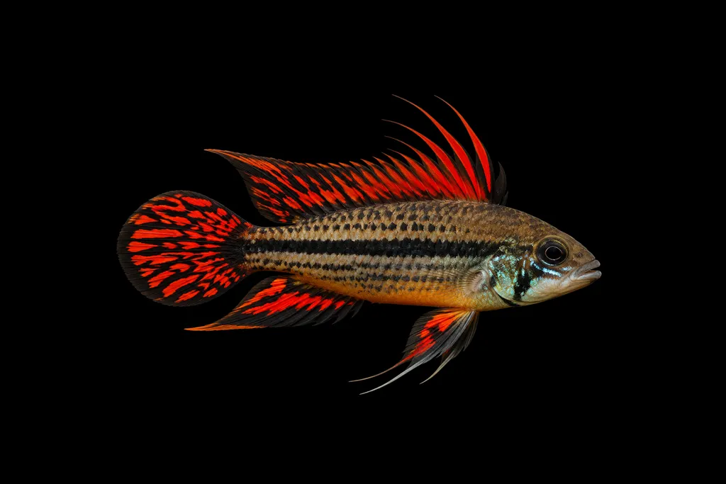 Super red cockatoo cichlid (Apistogramma cacatuoides)