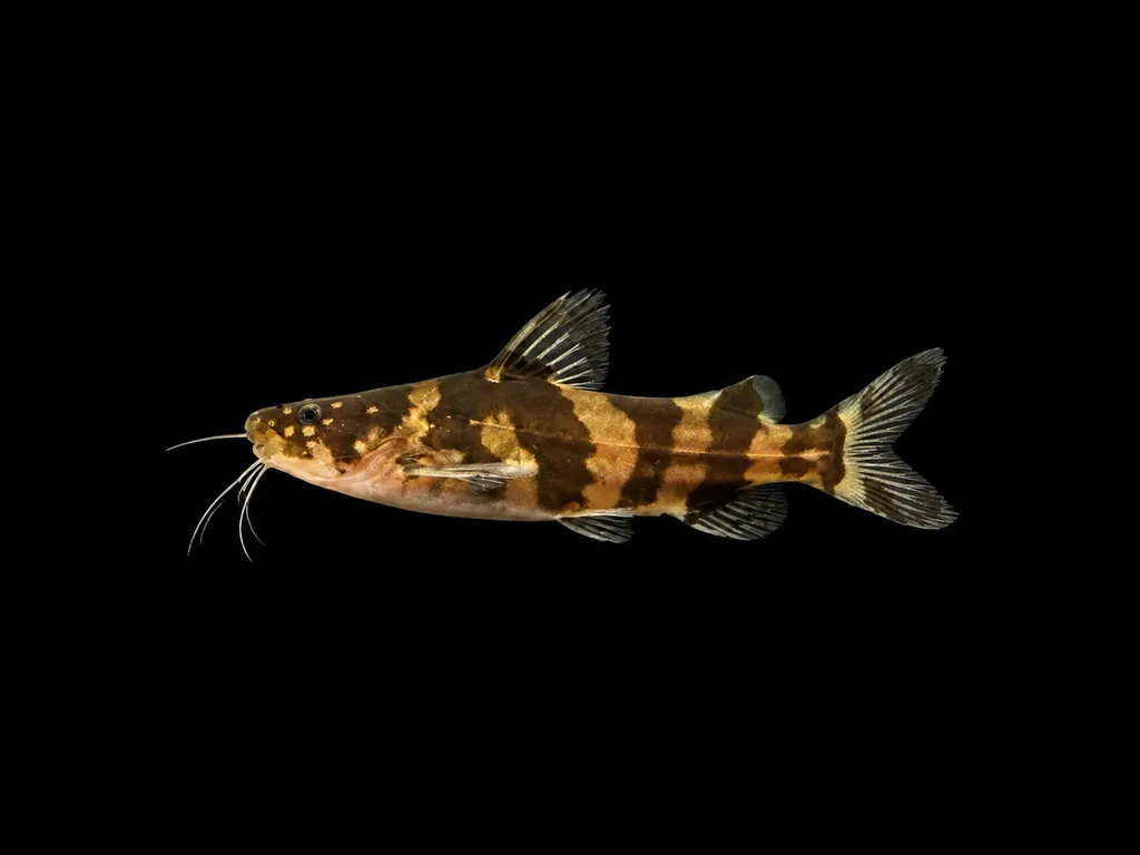 Tiger stripe bee catfish (Pseudomystus heokhuii)