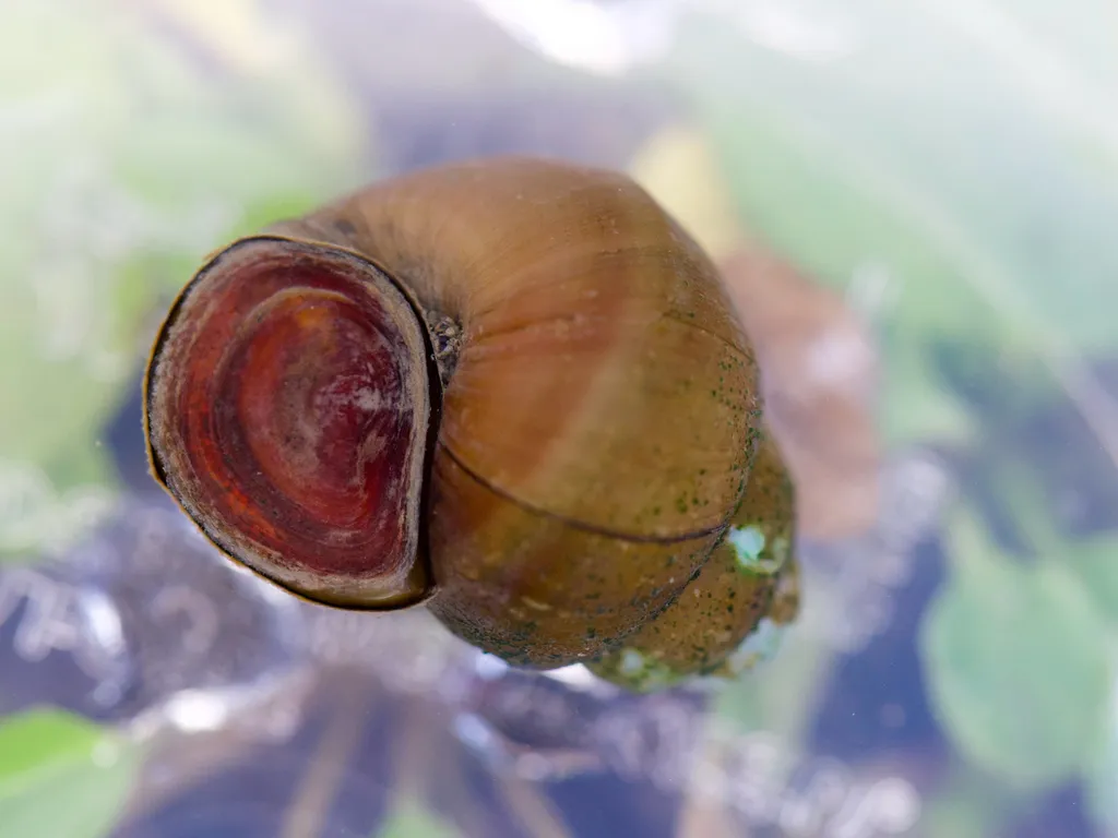 Japanese Trapdoor Snail (Cipangopaludina malleata)