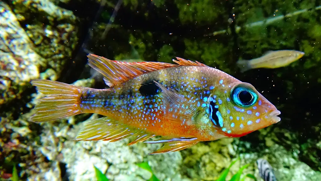 Blue flash firemouth (Thorichthys aureus)